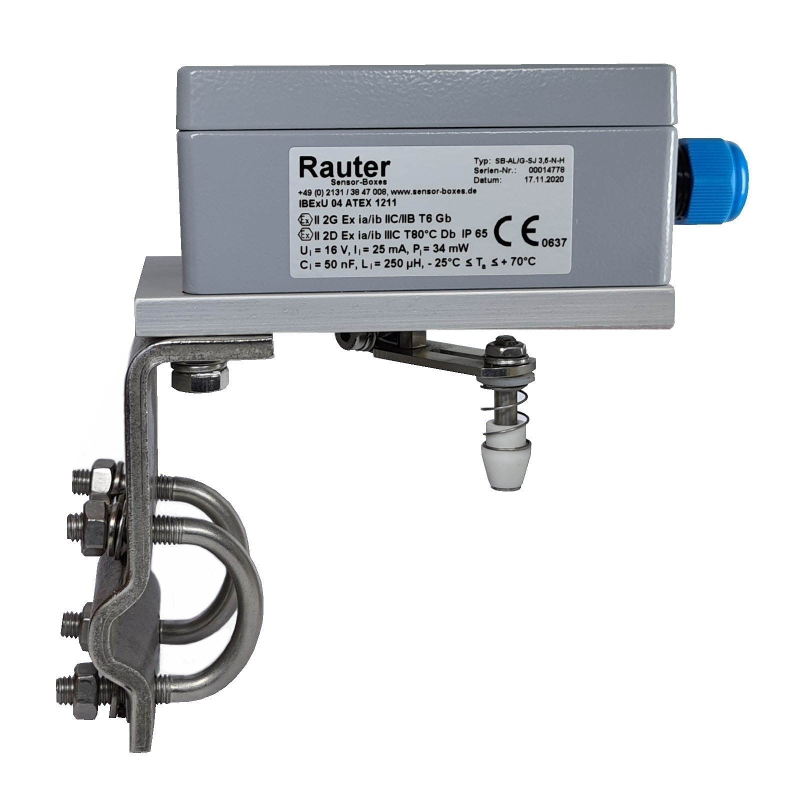 Ex i ... 8 V DC Aluminium-Endschalterbox f�r Linearantriebe